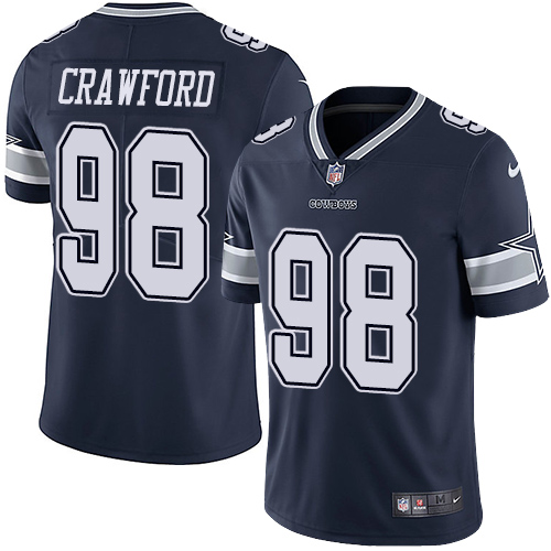 2019 men Dallas Cowboys #98 Crawford blue Nike Vapor Untouchable Limited NFL Jersey style 2